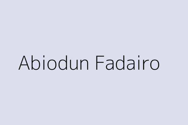 Abiodun Fadairo